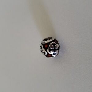 Pandora Silver and Red Charm Bead